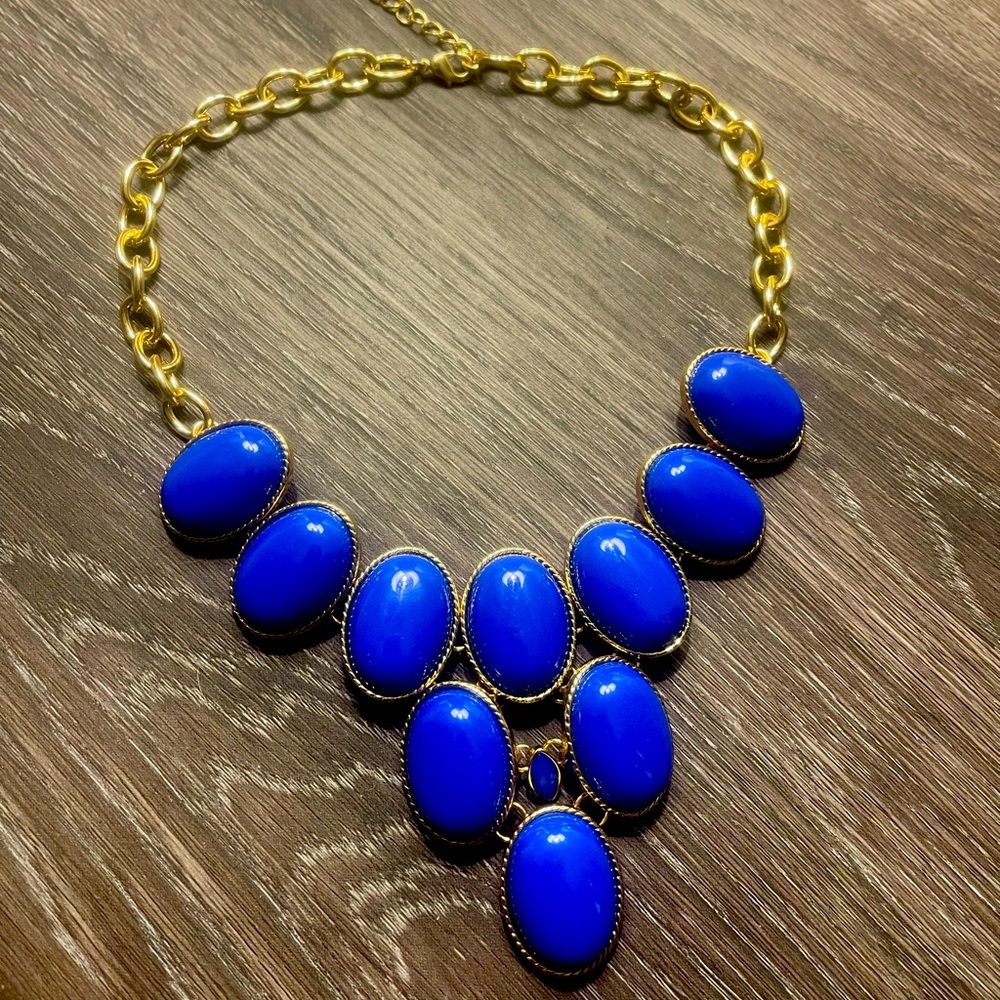 VINTAGE blue and gold necklace